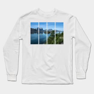 Wonderful landscapes in Norway. Nordland. Beautiful scenery of Kjerringstraumen Bru (Efjord bridges) on the Efjorden. Another planet background. It is located in Narvik municipality. Long Sleeve T-Shirt